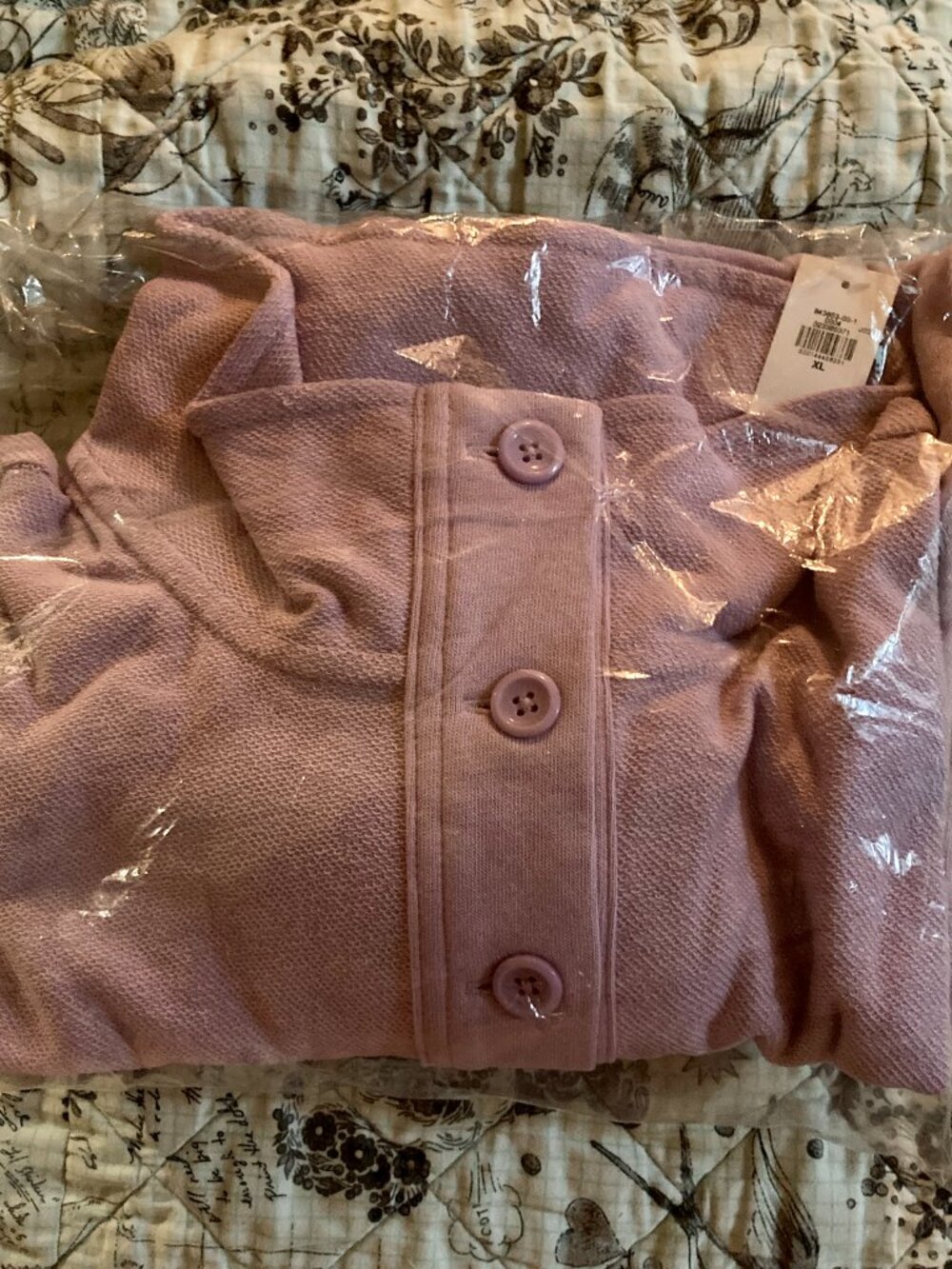 Button-Up Funnel-Neck Sweatshirt - Picture 3 of 3